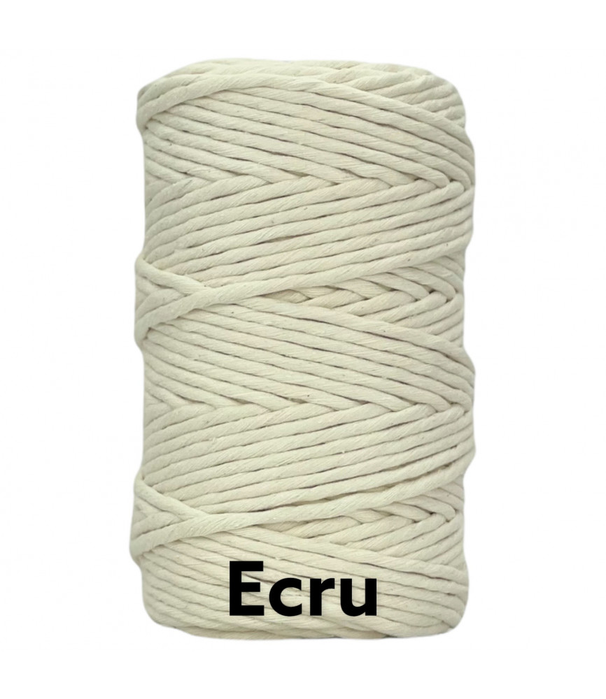 Ecru 5mm single twisted cotton cord 100 metres