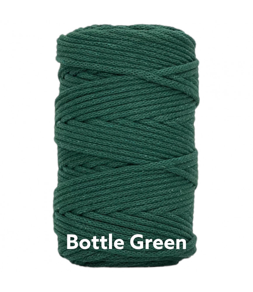 Bottle Green 5mm Braided Cotton Cord 100 metres