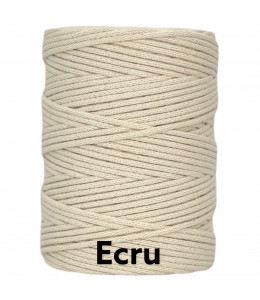 Ecru 3mm Braided Cotton Cord