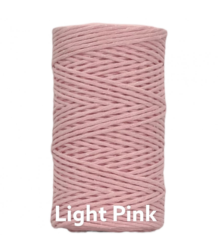 Black Cotton Twisted Macrame Cord 4mm 50Mrt Baby Pink, Packaging