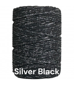 Silver Black 5mm Braided...