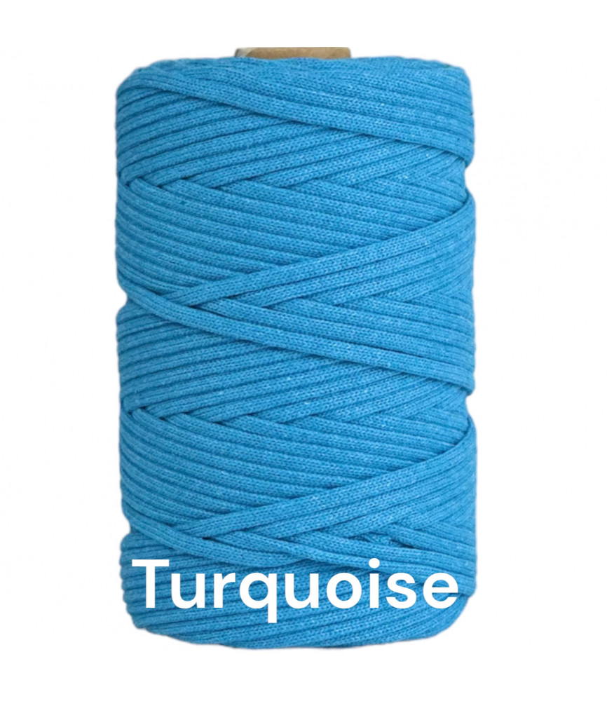 Turquoise 4mm Braided Cotton Cord 100 metres